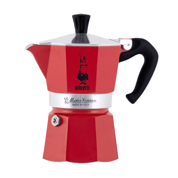 Bialetti Aluminum Espresso Maker Moka Express Red, 1 cup