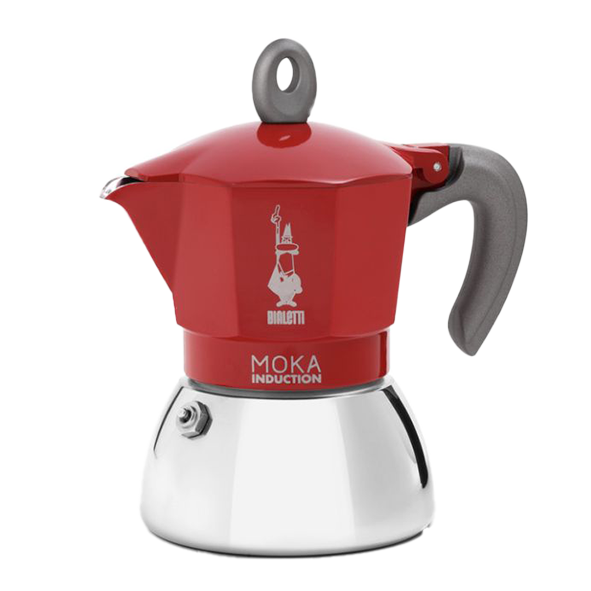 Bialetti Stainless Steel Espresso Maker Moka Induction Red, 4 Cups