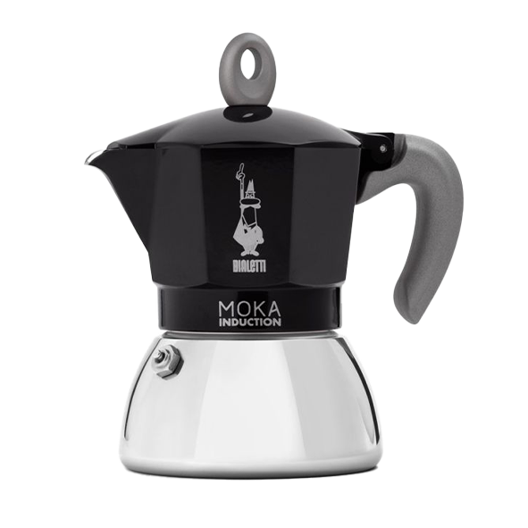 Bialetti Stainless Steel Espresso Maker Moka Induction Black, 2 Cups